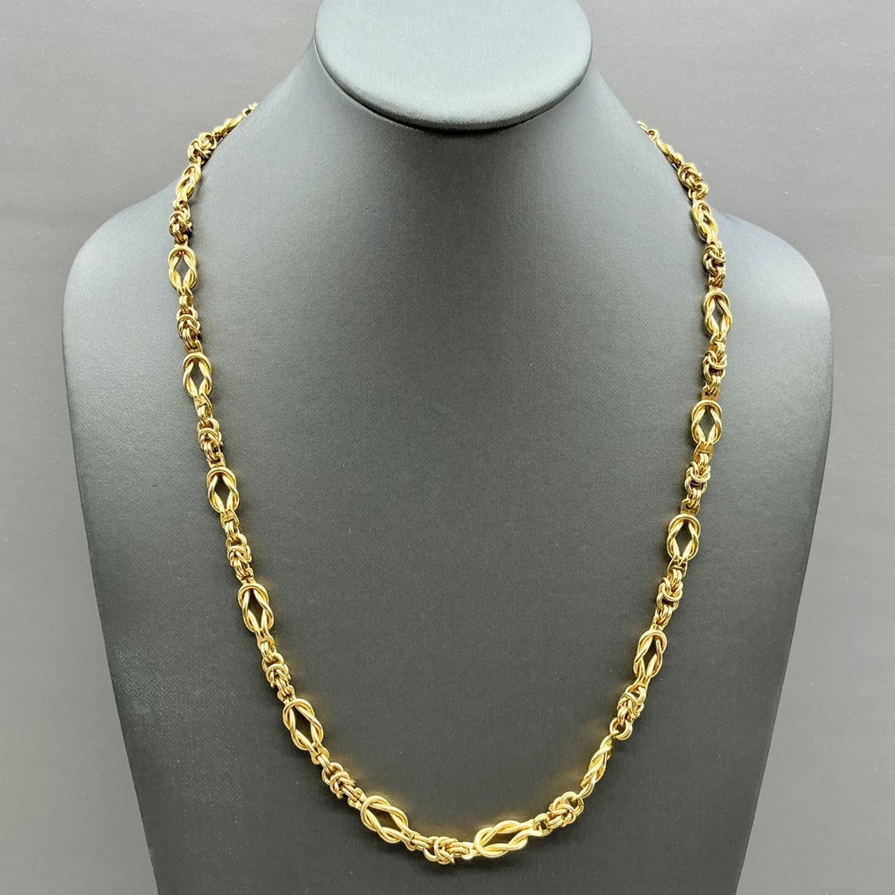Monet Necklace Vintage Gold Tone Byzantine Twisted Oval Link Chain Signed 23"